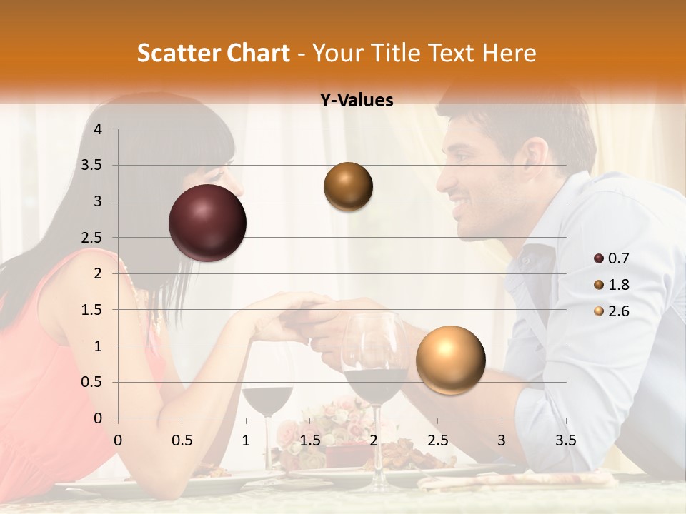 A Man And Woman Sitting At A Table With A Glass Of Wine PowerPoint Template