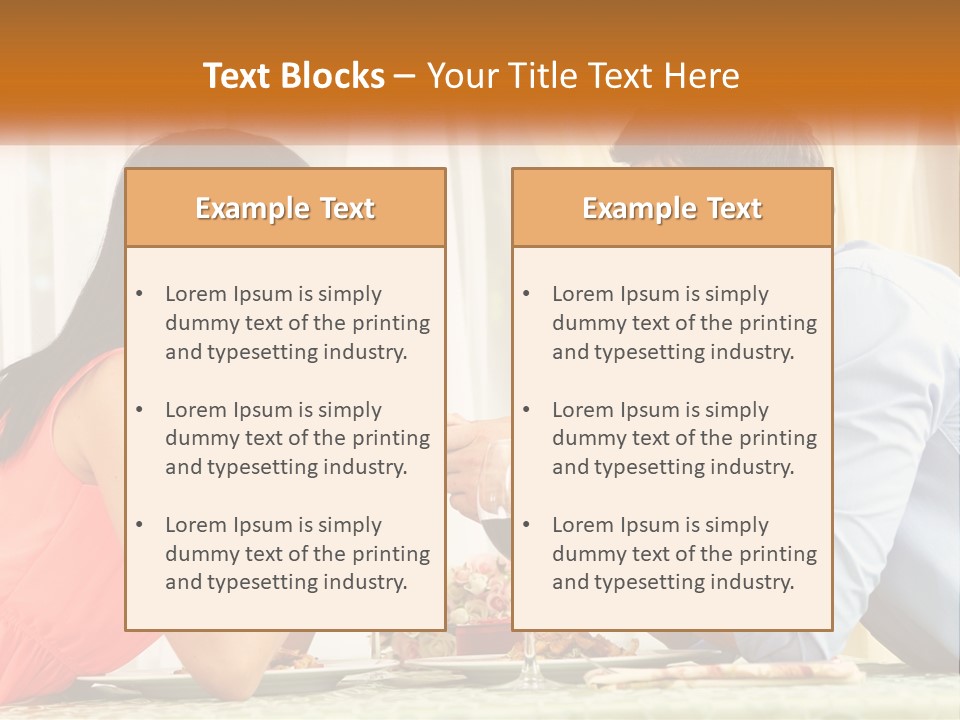 A Man And Woman Sitting At A Table With A Glass Of Wine PowerPoint Template