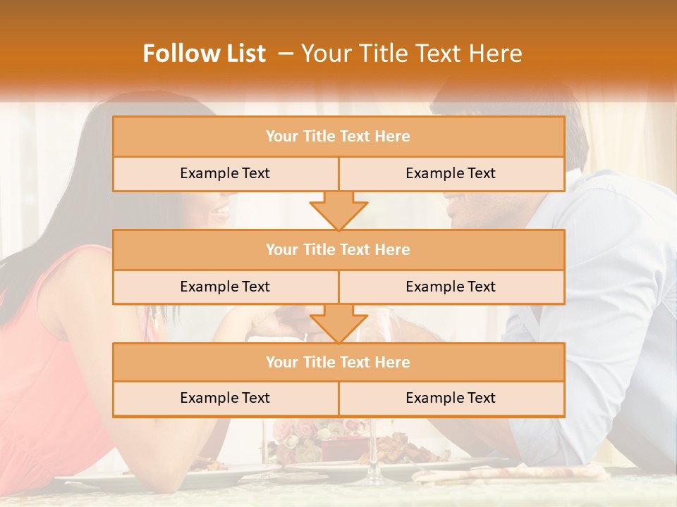 A Man And Woman Sitting At A Table With A Glass Of Wine PowerPoint Template