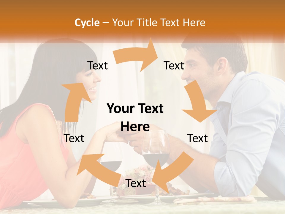 A Man And Woman Sitting At A Table With A Glass Of Wine PowerPoint Template