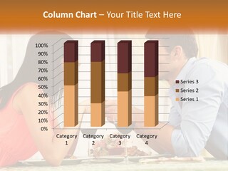 A Man And Woman Sitting At A Table With A Glass Of Wine PowerPoint Template