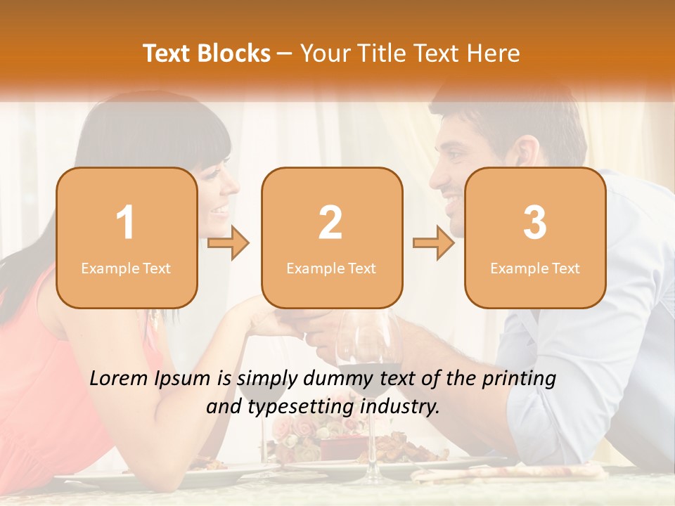 A Man And Woman Sitting At A Table With A Glass Of Wine PowerPoint Template