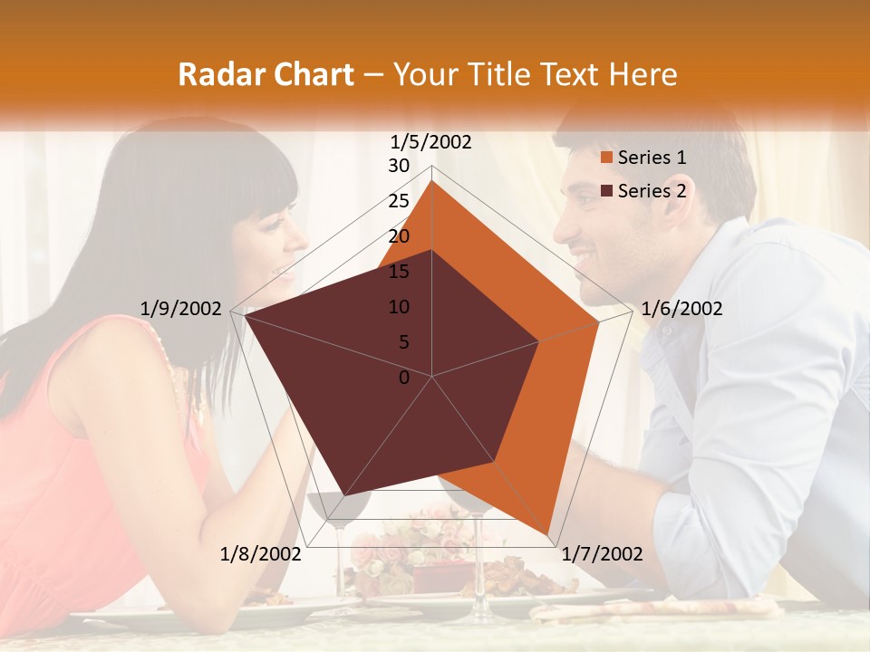 A Man And Woman Sitting At A Table With A Glass Of Wine PowerPoint Template