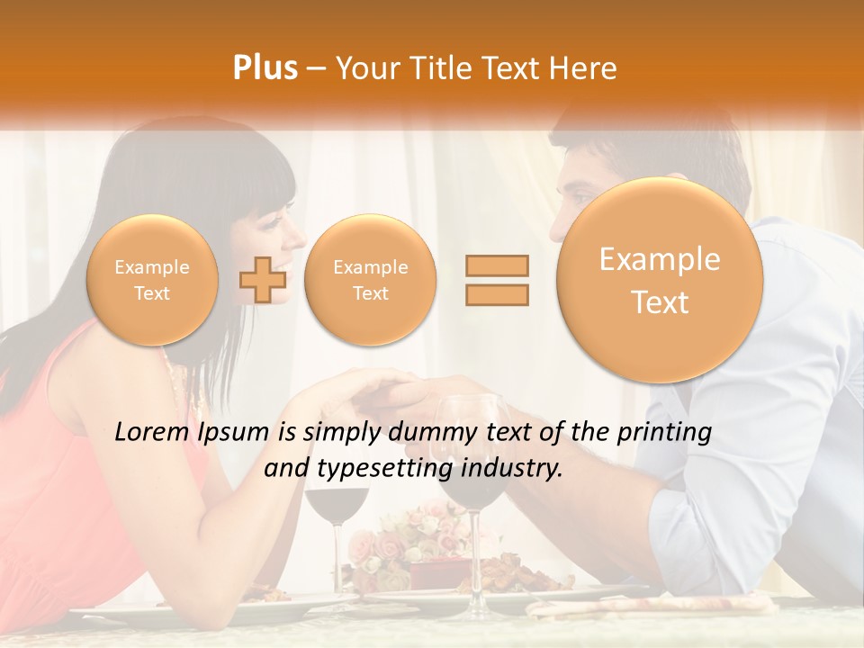A Man And Woman Sitting At A Table With A Glass Of Wine PowerPoint Template