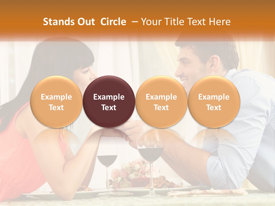A Man And Woman Sitting At A Table With A Glass Of Wine PowerPoint Template