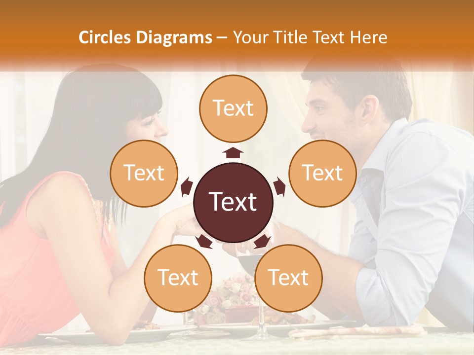 A Man And Woman Sitting At A Table With A Glass Of Wine PowerPoint Template