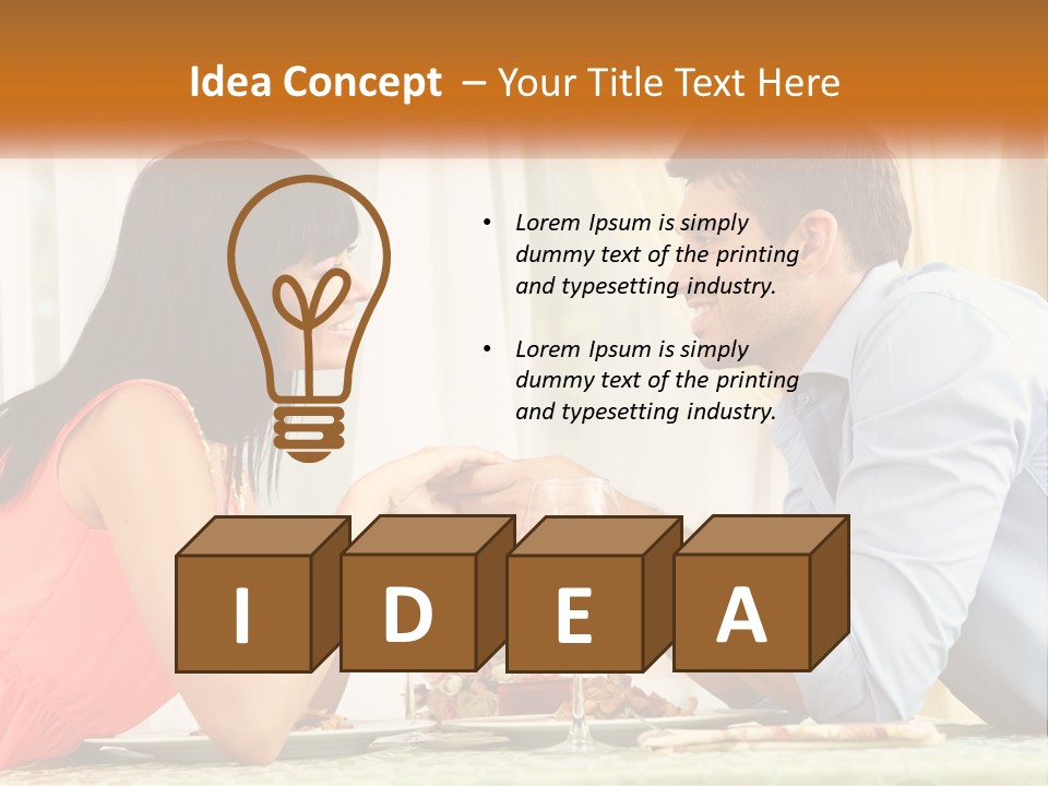 A Man And Woman Sitting At A Table With A Glass Of Wine PowerPoint Template