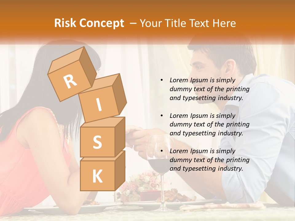 A Man And Woman Sitting At A Table With A Glass Of Wine PowerPoint Template