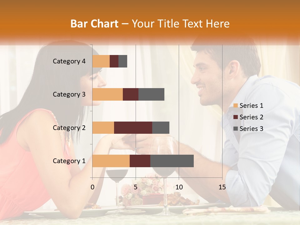A Man And Woman Sitting At A Table With A Glass Of Wine PowerPoint Template
