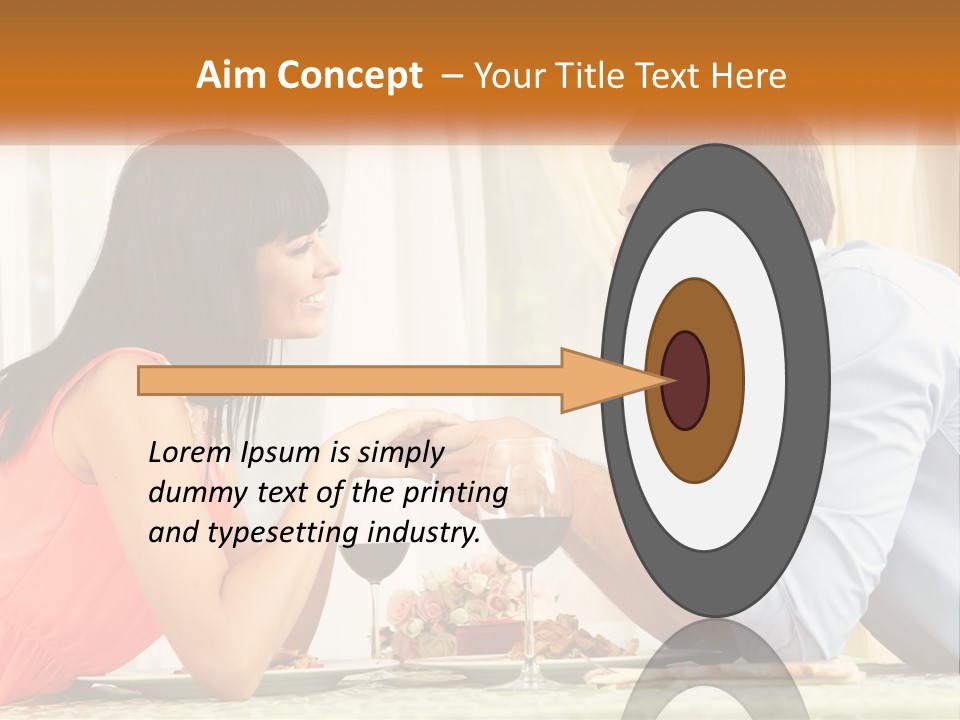 A Man And Woman Sitting At A Table With A Glass Of Wine PowerPoint Template