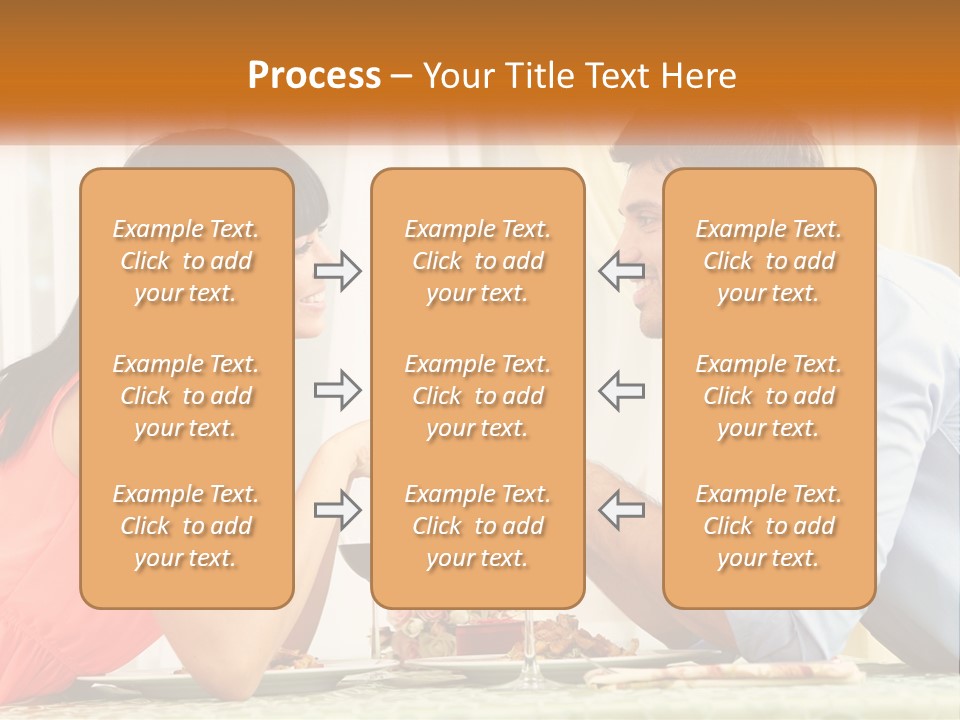 A Man And Woman Sitting At A Table With A Glass Of Wine PowerPoint Template