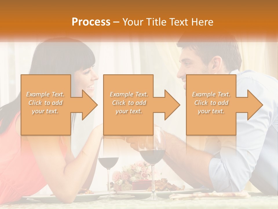 A Man And Woman Sitting At A Table With A Glass Of Wine PowerPoint Template