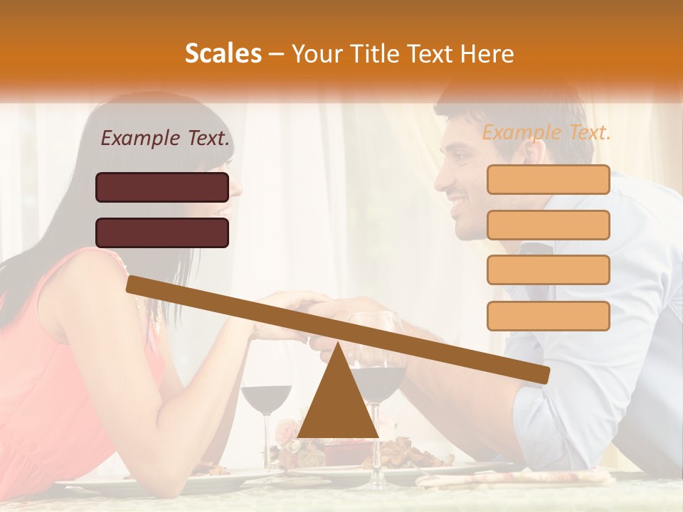 A Man And Woman Sitting At A Table With A Glass Of Wine PowerPoint Template