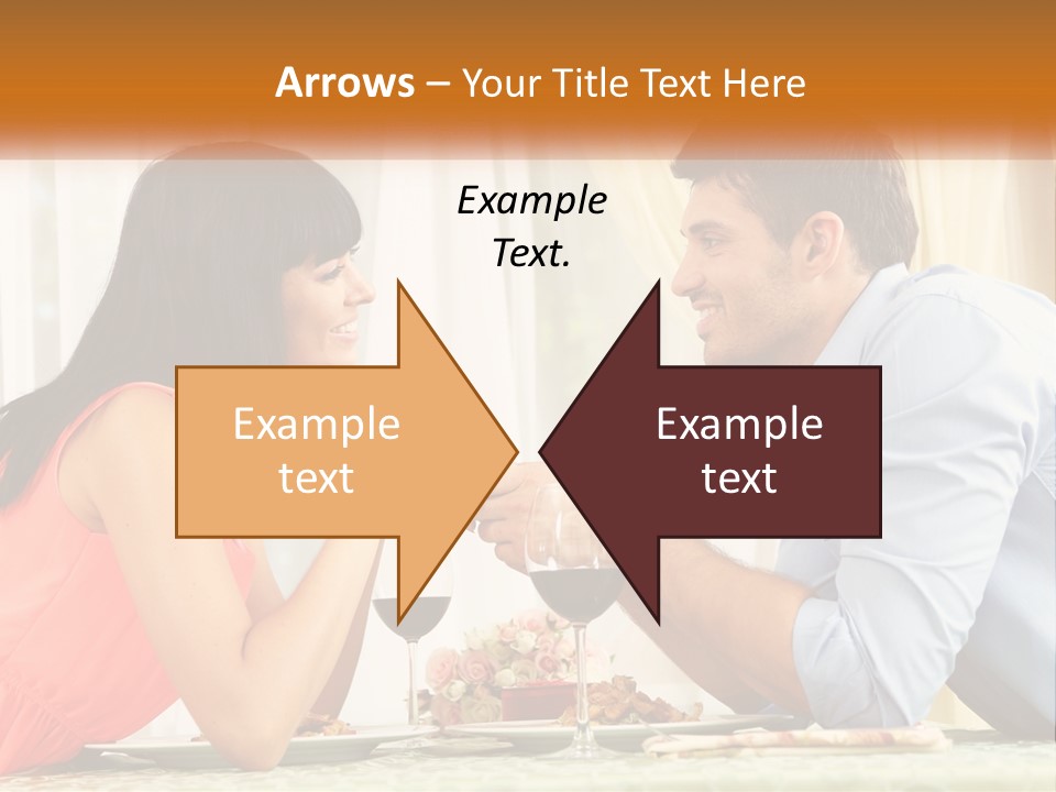 A Man And Woman Sitting At A Table With A Glass Of Wine PowerPoint Template