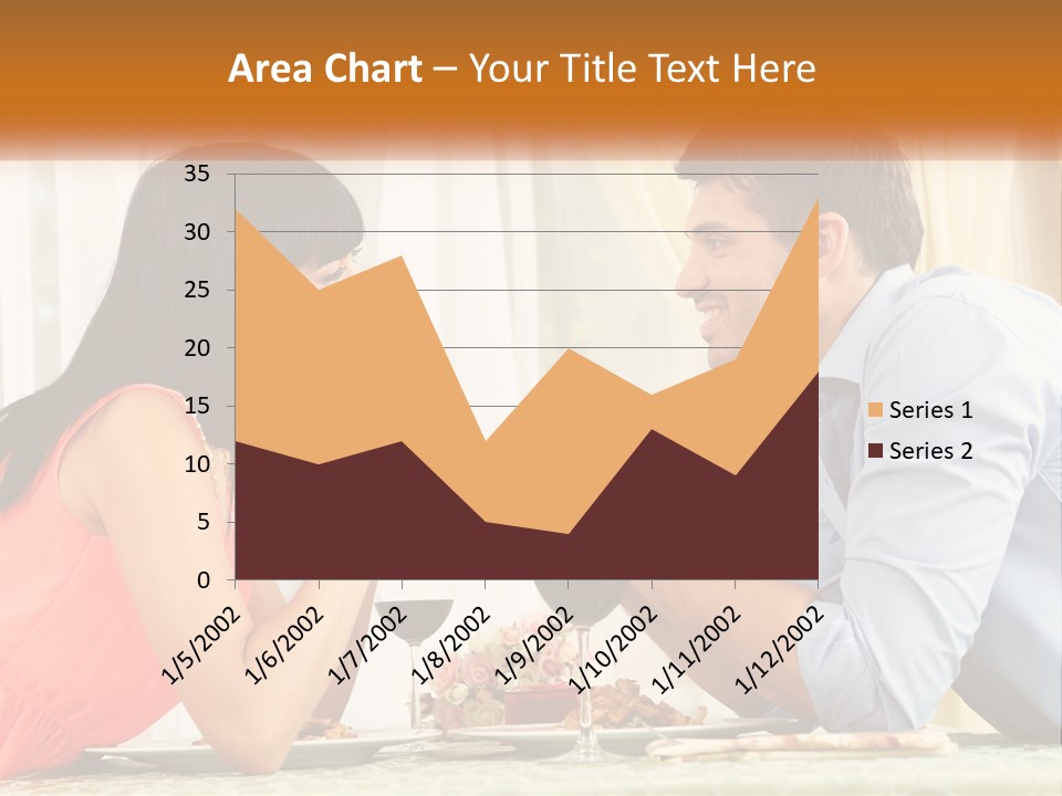 A Man And Woman Sitting At A Table With A Glass Of Wine PowerPoint Template