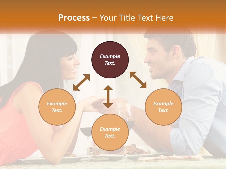 A Man And Woman Sitting At A Table With A Glass Of Wine PowerPoint Template