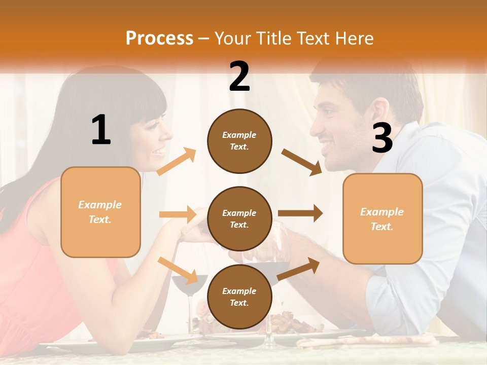 A Man And Woman Sitting At A Table With A Glass Of Wine PowerPoint Template