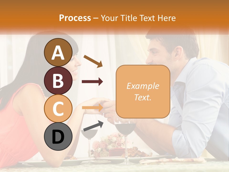 A Man And Woman Sitting At A Table With A Glass Of Wine PowerPoint Template