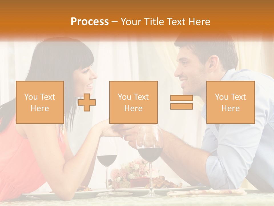 A Man And Woman Sitting At A Table With A Glass Of Wine PowerPoint Template