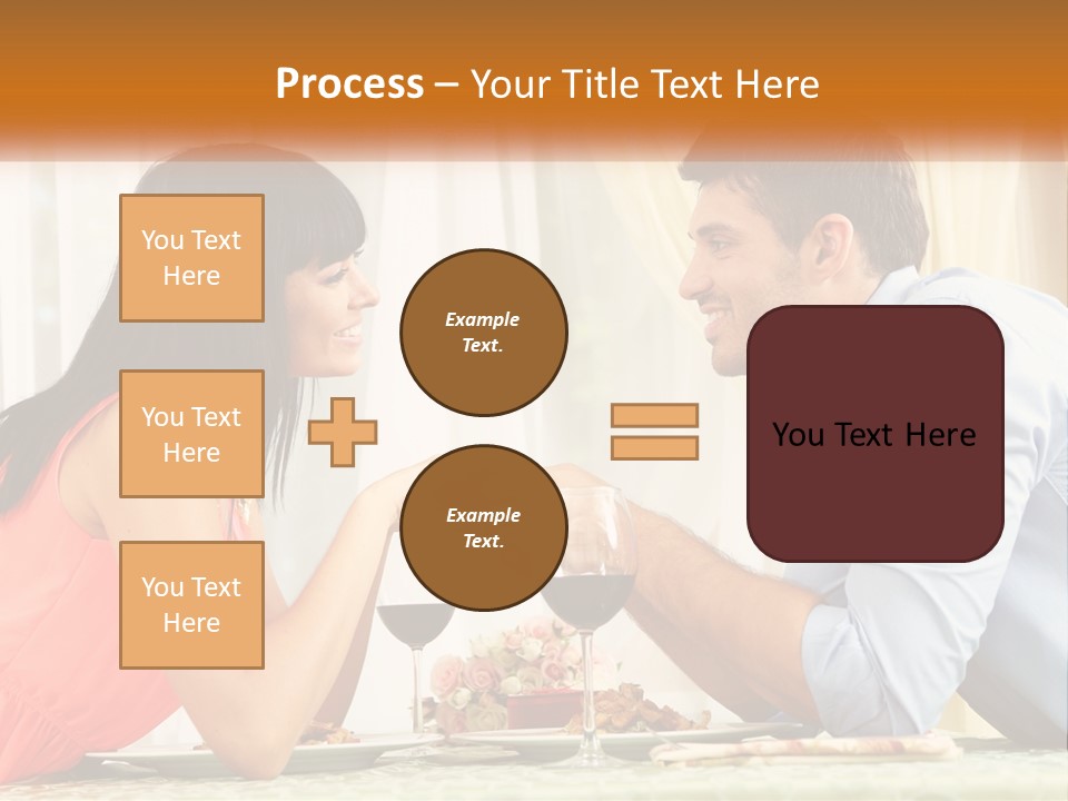 A Man And Woman Sitting At A Table With A Glass Of Wine PowerPoint Template