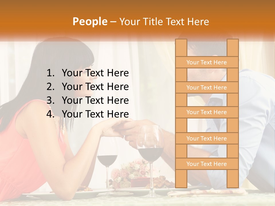 A Man And Woman Sitting At A Table With A Glass Of Wine PowerPoint Template