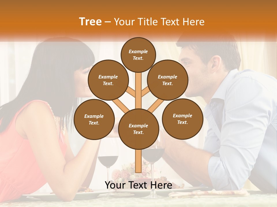 A Man And Woman Sitting At A Table With A Glass Of Wine PowerPoint Template