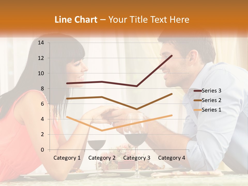 A Man And Woman Sitting At A Table With A Glass Of Wine PowerPoint Template