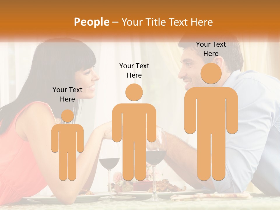 A Man And Woman Sitting At A Table With A Glass Of Wine PowerPoint Template