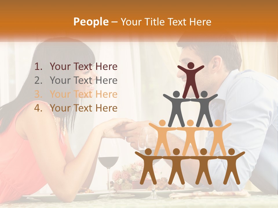 A Man And Woman Sitting At A Table With A Glass Of Wine PowerPoint Template