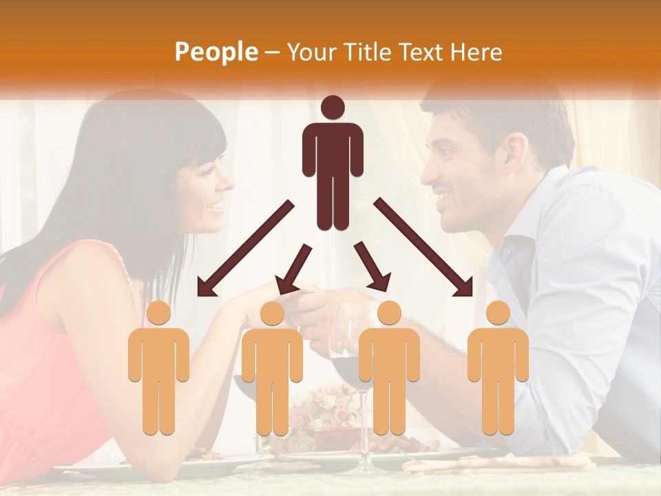 A Man And Woman Sitting At A Table With A Glass Of Wine PowerPoint Template