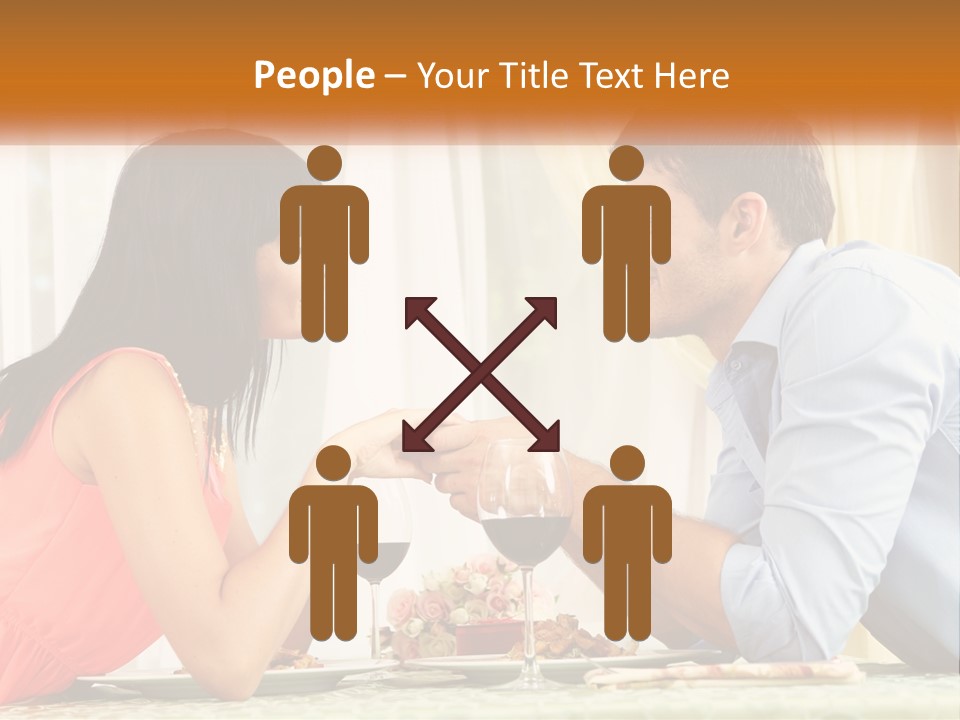 A Man And Woman Sitting At A Table With A Glass Of Wine PowerPoint Template