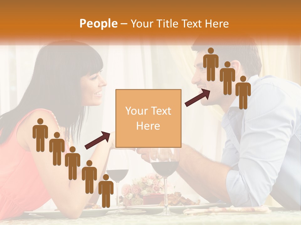A Man And Woman Sitting At A Table With A Glass Of Wine PowerPoint Template