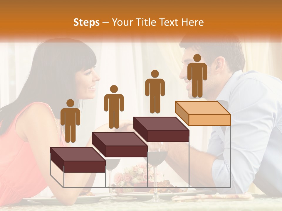 A Man And Woman Sitting At A Table With A Glass Of Wine PowerPoint Template