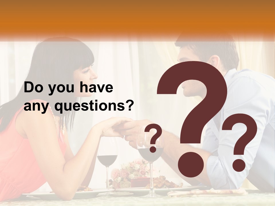A Man And Woman Sitting At A Table With A Glass Of Wine PowerPoint Template