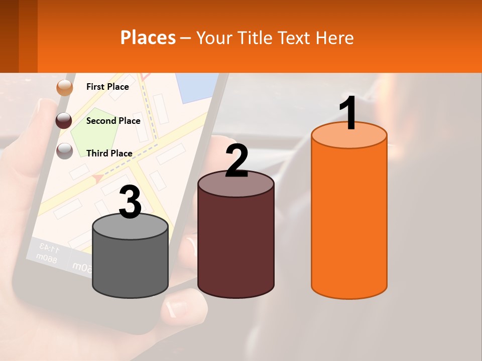 A Person Holding A Cell Phone While Driving A Car PowerPoint Template