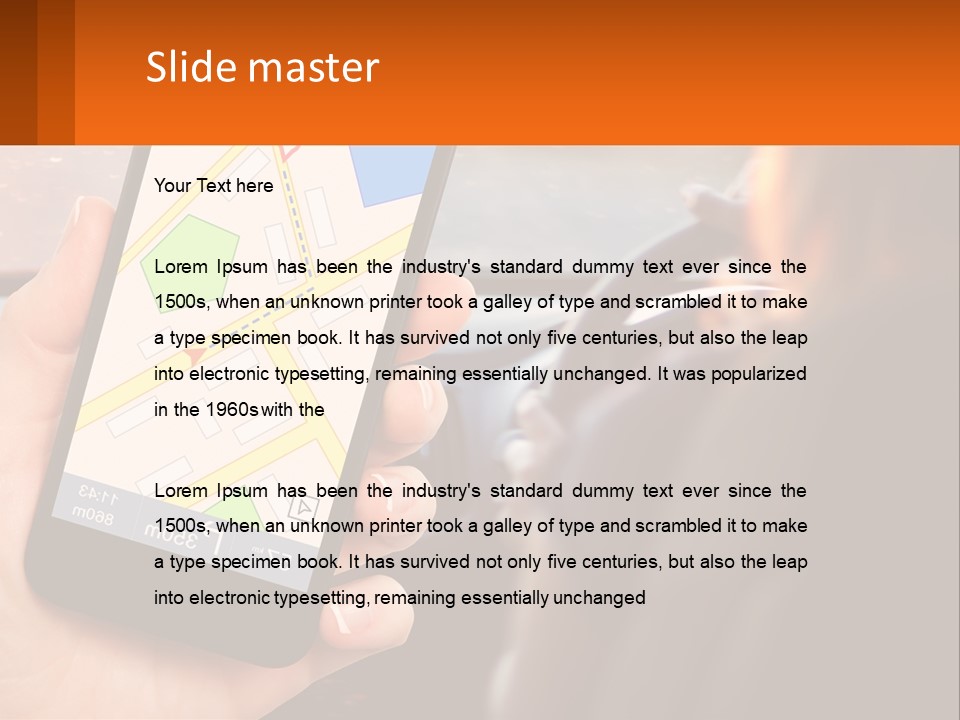 A Person Holding A Cell Phone While Driving A Car PowerPoint Template