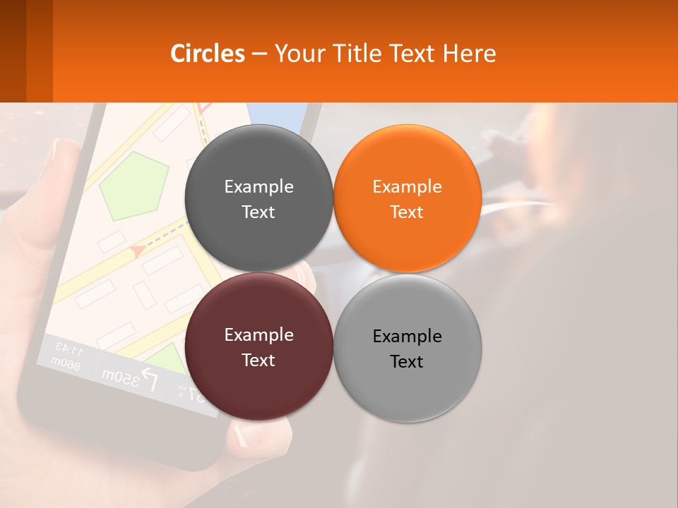 A Person Holding A Cell Phone While Driving A Car PowerPoint Template