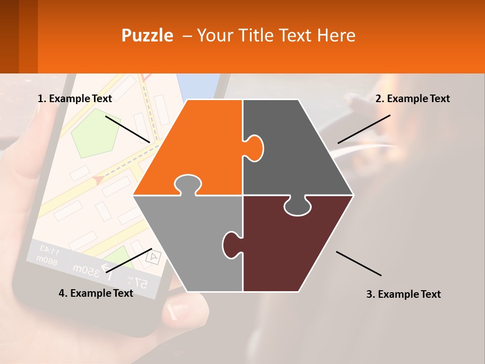 A Person Holding A Cell Phone While Driving A Car PowerPoint Template