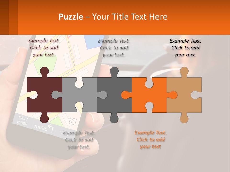 A Person Holding A Cell Phone While Driving A Car PowerPoint Template