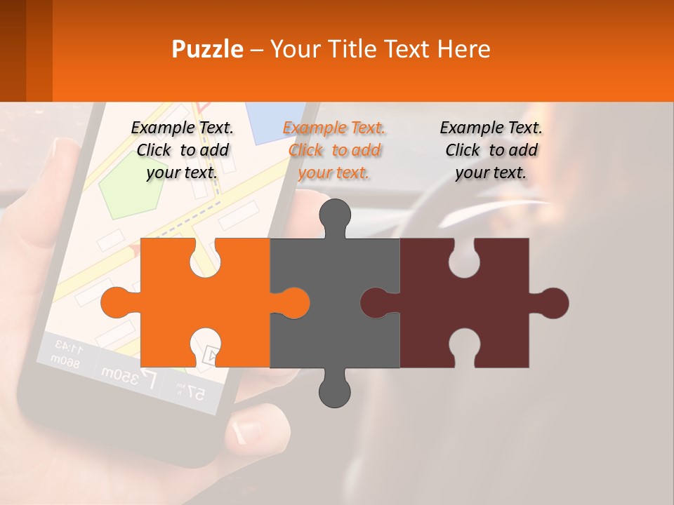 A Person Holding A Cell Phone While Driving A Car PowerPoint Template