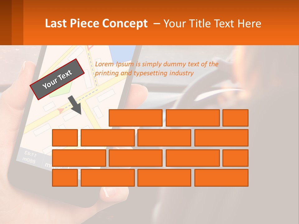 A Person Holding A Cell Phone While Driving A Car PowerPoint Template