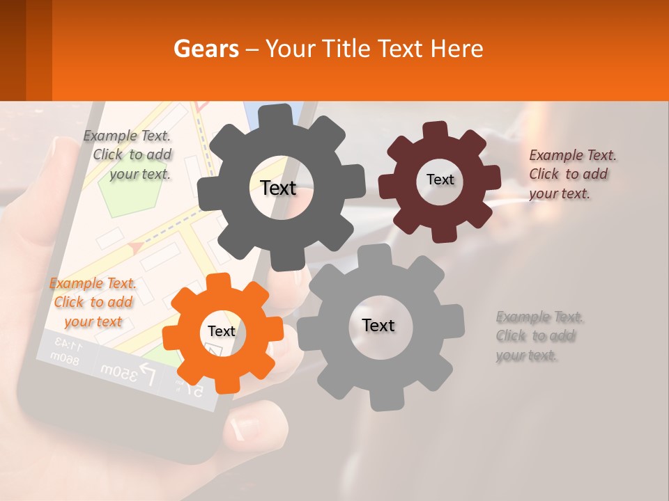 A Person Holding A Cell Phone While Driving A Car PowerPoint Template