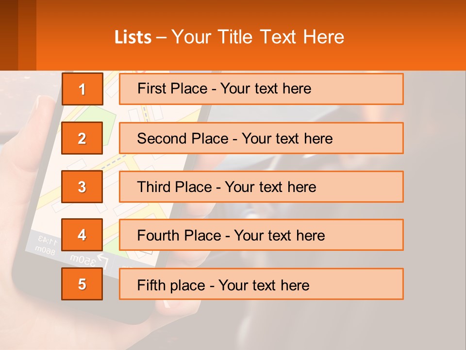 A Person Holding A Cell Phone While Driving A Car PowerPoint Template