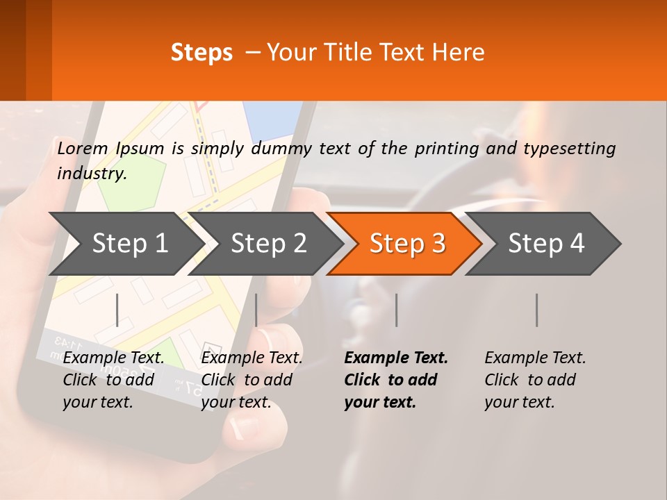 A Person Holding A Cell Phone While Driving A Car PowerPoint Template