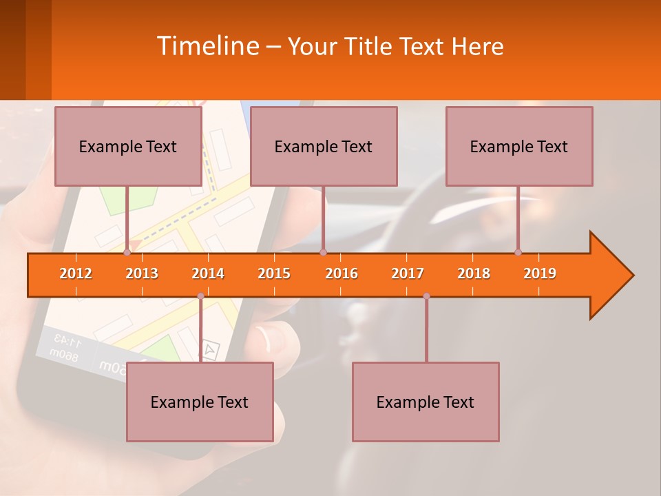 A Person Holding A Cell Phone While Driving A Car PowerPoint Template