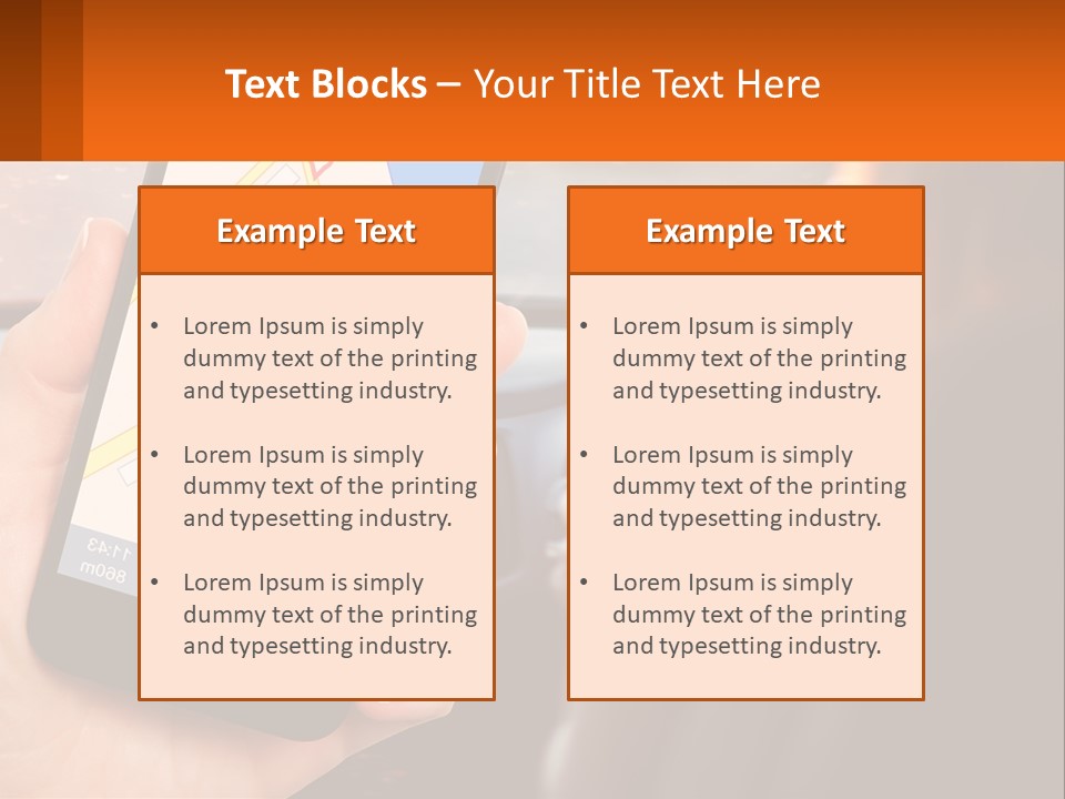 A Person Holding A Cell Phone While Driving A Car PowerPoint Template