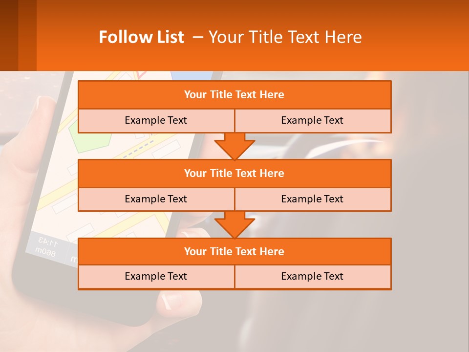 A Person Holding A Cell Phone While Driving A Car PowerPoint Template