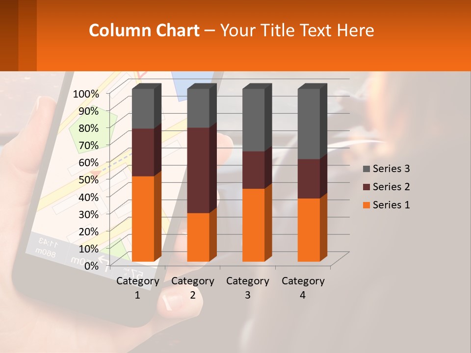 A Person Holding A Cell Phone While Driving A Car PowerPoint Template