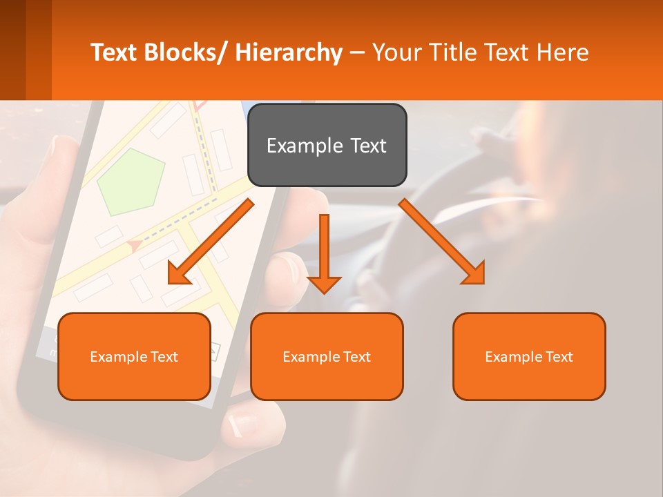 A Person Holding A Cell Phone While Driving A Car PowerPoint Template
