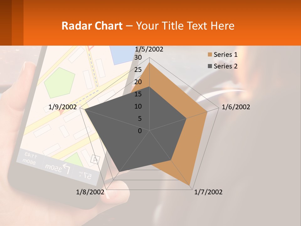 A Person Holding A Cell Phone While Driving A Car PowerPoint Template